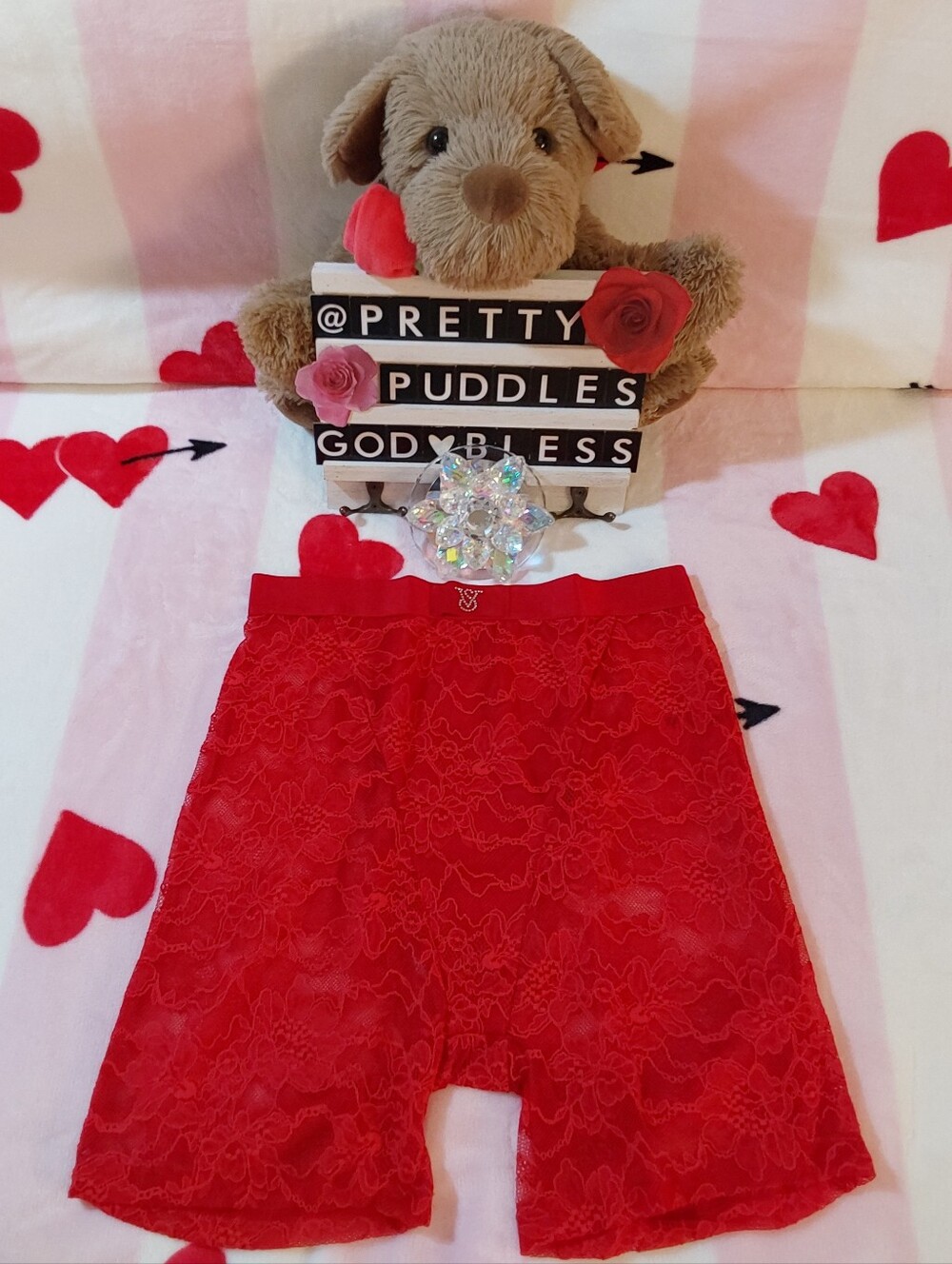 💋 VS Very Sexy Monogram Shine Strap Lace Boxer Brief 💋